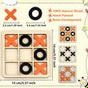 12 Sets Kids Wooden Tic Tac Toe Game XO Wood Board Game Classic Mini Tabletop Game Set for Boys Girls Educational Games Toy Goody Bag Filler Birthday Party Favor