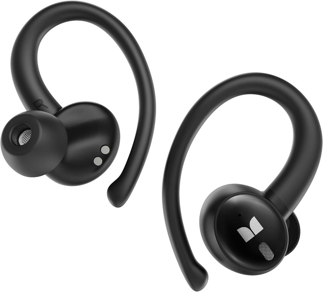 Monster N-Lite 216 Wireless Earbuds, Sports Earbuds with Earhooks, Noise Cancelling Headset, Stereo Deep Bass Over Ear Buds 48H Playtime, IPX6 Waterproof Earphones for Sports/Running/WorkoutBlack