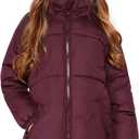 SOLOCOTE Girls Winter Coats Heavyweight Mediun Length Warm Jackets Down-like Cotton Wadding Outwear (7-8 Years, Wine Red)
