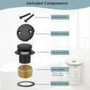 Tip-Toe Bathtub Drain Kit with Two-Hole Overflow Plate, Premium Quality Bath Tub Drain Replacement fits for All Bathtub, Universal Fine/Coarse Thread Bathtub Stopper (Matte Black)