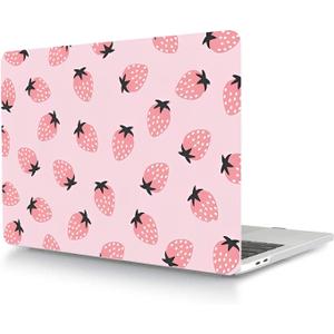 Laptop Hard Shell Case Compatible with MacBook Air 13 inch 2017 2016 2015 2014 2013 2012 2011 2010 Release Model A1369/A1466, Color Printing Plastic Hard Shell Case Cover, Strawberry
