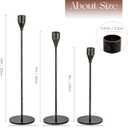 Black Candlestick Holders Taper: Tall Candle Holder Set of 3 Fireplace Mantle Decor Dinning Table Centerpiece Metal Candle Stand Halloween Decorations