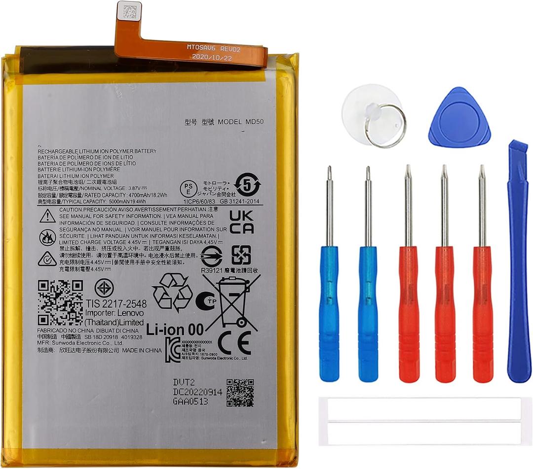 New Rechargeable Battery MD50 Compatible with Moto G Stylus 5G 2021 & Moto G Stylus 5G (2022) with Tools