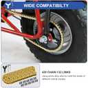 YOXUFA 420 Chain 132 Links Replacement for 110cc 125cc 70cc 50cc SSR TaoTao Apollo Coolster Kazuma Pit Dirt Bike ATV 4 Wheel Predator 212 Coleman CT200U Baja MB200 Mini Bike Go Kart Gold Parts