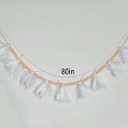 Halloween Banner, Cute Halloween Ghost with Wooden Beads Garlands, Handmade Rustic Banner for Wall Home Indoor Outdoor Doorways & Home Mantel Decor Supplies (White Ghost)