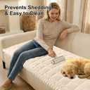 Smiry Non Slip Couch Covers for Dogs, Fuzzy Pet Couch Covers for 3 Cushion Sofa Pet Friendly, Soft Sofa Slipcovers Cushion Furniture Protector Washable (Apricot, 27.6" x 70.9")