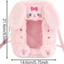 Clear Figure Display Bag for 10cm Doll - Crossbody Protective Case with Adjustable Strap, Dustproof and Portable, for Plush, Collectibles, and Gifts (Pink Bunny)