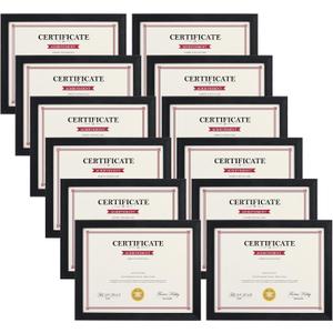 Giftgarden Black 8.5x11 Picture Frame Set of 12, Multi 8.5 x 11 Frames Bulk for Award Certificate Document Diploma, Wall or Tabletop Display
