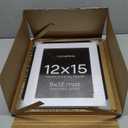 Homeforia 12x15 Black Picture Frame, High-End Metal, 9x12 Mat, Glass | High End Aluminum, Tempered Glass, Acid-Free 9x12 Removable Mat, 12x15 in Edge-to-Edge Display 15x12, Wall Kit, Set Of 1