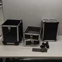 Stagiant Rolling Makeup Case Cosmetology Case on Wheels 4 in 1 Large Cosmetic Organizer Train Case Makeup Travel Case with Key Swivel Wheels Nail Artist Salon Storage Traveling Cart Trunk Black