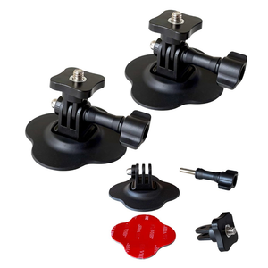 4 PCS Flexible Adhesive Helmet Mount for GoPro Hero & Action Camera, 3M Adhesive Helmet Mounting Attachment for Snowboard Surfboard Motorcycle Sport and Vlogging, with 1/4'' Screw