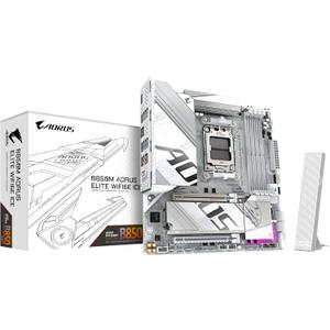 GIGABYTE B850M AORUS Elite WIFI6E ICE Motherboard- AMD Ryzen 9000 Series CPUs, 12+2+1 Phases Digital VRM, up to 8200MHz DDR5 (OC), 1xPCIe 5.0 + 1xPCIe 4.0 M.2, 2.5LAN, WiFi 7, USB 3.2 Gen 2