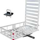 MaxxHaul 80779 Aluminum Hitch Mount Wheelchair/Mobility Carrier 50" x 29.5" Cargo Basket with High Side Rails & 47" Ramp Fits 2" Receiver 500 lb Capacity for Trucks, SUVs, Vans, RVs