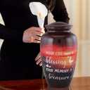 Cremation Urn for Adult Human Ashes Male & Female | Large Decorative Funeral Burial ERN for Men & Women | Handmade Memorial Metal Container Jar | Ash Holder Box