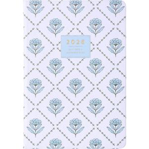 2025-2026 Eccolo 18 Month Linen Bound Planner, Monthly & Weekly Pages (5.25 x 7.75" - July 2025 - Dec 2026 - Blue Wallpaper)