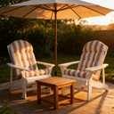 Enipate Weather Resistant Adirondack Chair Cushions High Back Indoor Outdoor Patio Tufted Lounge Cushion Seat Pads,  Yellow White Stripe