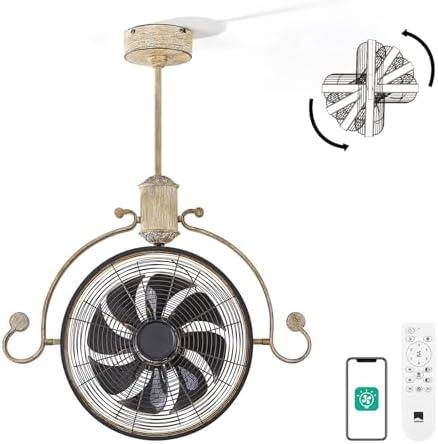 Orison Outdoor/Indoor Garage Ceiling Fan, 6 Speed Ceiling Mounted Plug-In Cord Garage Fan with Remote&APP, Manual Vertical Rotation
