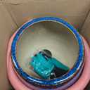 10.3 Inch Ceramic Glaze Plant Pot with Saucer, Flower Pots with Drainage Hole Mesh Net (Blue)