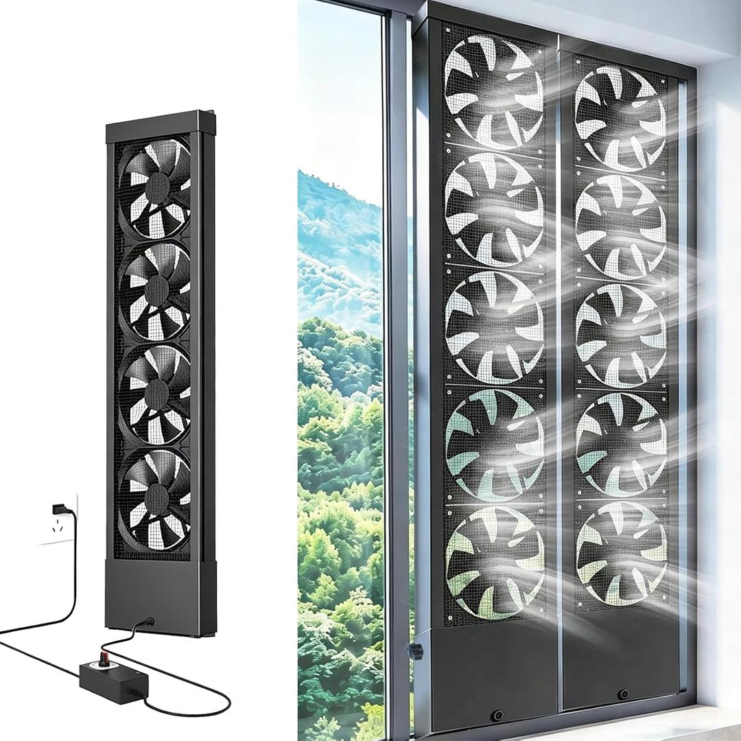 27.6-29.5in Adjustable Speed Quiet Vertical Window Fan for Sliding Windows