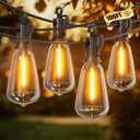 Brightown Outdoor String Lights Patio Lights 100FT ST38 Waterproof Dimmable | Connectable Shatterproof LED Christmas Lights, Hanging Outside Light for Backyard, Porch, Deck, Balcony, Garden, Home Decor