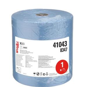 WypAll PowerClean X80 Cloths Heavy Duty Wipes (41043), Jumbo, Extended Use Towels, Blue (1 Roll of 475 Sheets, 475 Sheet Total)