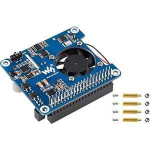 Waveshare POE HAT (C) for Raspberry Pi 4B/3B+, Power over Ethernet HAT, Supports IEEE 802.3af/at Compliant Network, 12V and 5V Power Outputs for Using More Peripherals