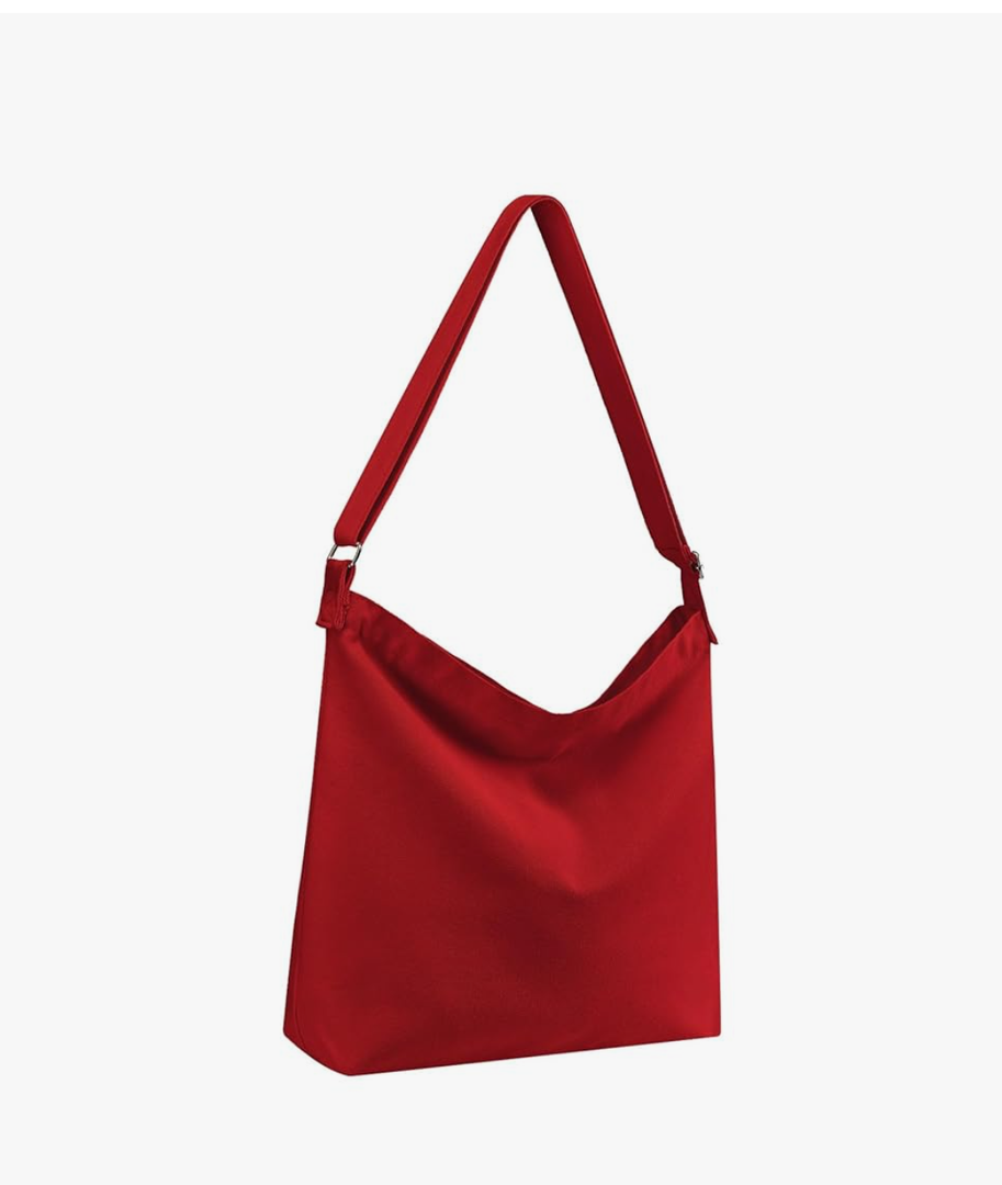 Women's Large Canvas Crossbody Tote Handbag - Blank Design for Customization