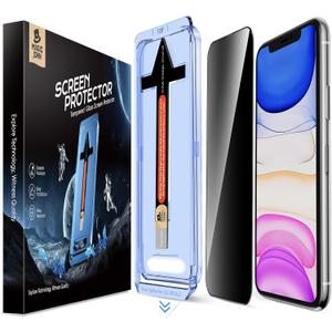 MAGIC JOHN 2 Pack for iPhone 11/iPhone XR 6.1 inch Privacy Glass Screen Protector, Auto Dust-Elimination Installation, Bubble Free, HD Clear, Easy Installation