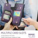 Bemal for Samsung Galaxy S25 Wallet Case with Card Holder, RFID Blocking, Shockproof Leather Kickstand for Men and Women, Durable Protective Phone Cover for 6.2", Purple