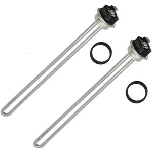 DROMIX Water Heater Element, 4500W 240V, 2PCs Pack, Screw-in Type, High Watt Density, Chrome Coated Copper, fits most models of Dual Element Eletrical Water Heaters, 2PC4500W_EWH