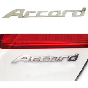1 Pack Fit for Accord Replacement 3D Acco Sticker Emblem Rear Trunk Chrome Badge Back Sign(Silver)