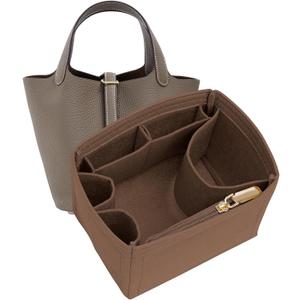 Picotin 22 Inserts Felt Handbag Organizer Insert, for Totes and Picotin Style Bags (Brown, PC22 Size)​