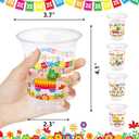 WorldBazaar 100 Pack Fiesta Plastic Cups 12oz Cinco De Mayo Disposable Party Cups for Mexican Taco Birthday Summer BBQ Party Decorations