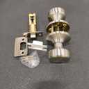Brushed Nickel Door Knobs, Pismo Door Knob with Lock, Privacy Door Handles Interior for Bath & Bed