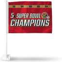 Rico Industries NFL Car Flag Double Sided Car Accessory (5x NFL Champions)