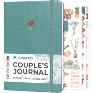Clever Fox Couples Journal  Couples Date Night, Activity & Journaling Workbook  Relationship Book to Plan Dates & Fill Out Together  Engagement Gift Ideas  A5 Size (Aquamarine)