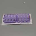 Foldable Weekly Pill Organizer 2 Times a Day with 2 Extra Compartments (Clear Printed Labels) - 7 Day AM PM Medicine Box, Week Daily Travel Pill Case Holder for Vitamin, Supplement - Clear Purple