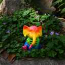 2 x Seasons 5.25" Rainbow Elephant Skeleton Halloween Decoration for Crazy Bonez Animal Skeleton Line