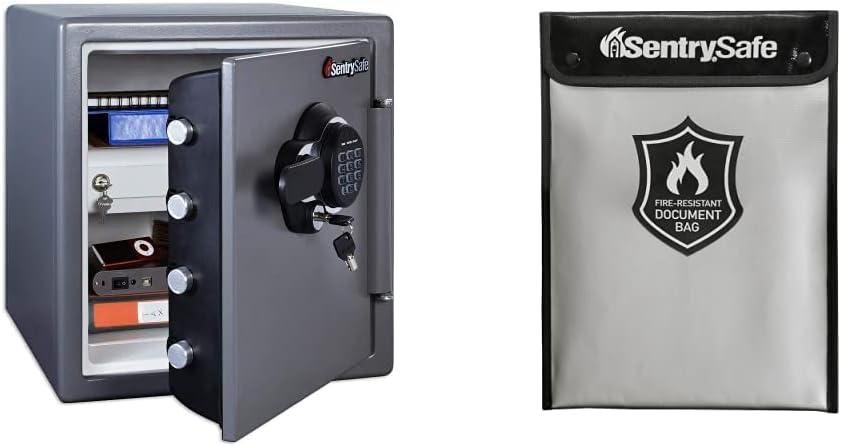 SentrySafe Fireproof and Waterproof Safe + SentrySafe Fire and Water Resistant Document Bag