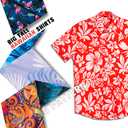 BRISIRA Big and Tall Hawaiian Shirts for Men Button Down Short Sleeves Beach Tropical Shirt (Red, XXL)