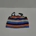 SweatyRocks Women's Sexy Strappy Crop Top Striped Print Ribbed Knit Cami Top (Large, 1-multicolor)