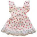 QWINEE Cute Flower Pattern Dog Dress Ruffle Trim Princess Dress Cat Vest Dress Lace Trim Summer Dress Pet Clothes for Small Medium Cats Dogs Kitten Puppy Pink XXL