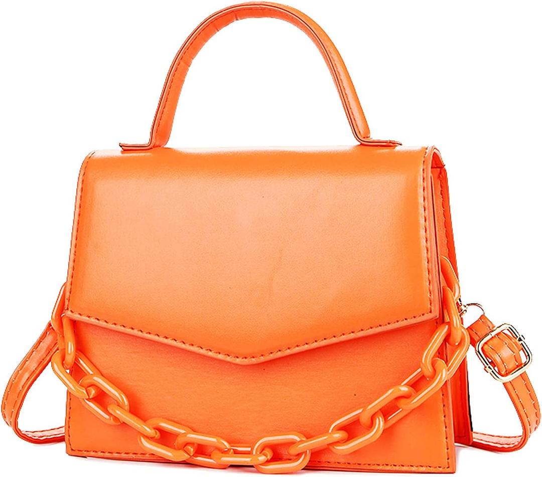 BIBDOO Mini Purses for Women Small Handbag Cute Crossbody Bag (Orange)