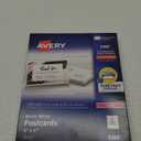 Avery Printable Postcards with Sure Feed Technology, 4" x 6", White, 100 Blank Postcards for Laser Printers (5389)