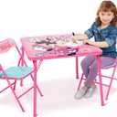 Minnie Mouse Kids Table & Chairs Set for Kid and Toddler 36 Months Up To 7 years, Includes: 1 Table (24"L x 24"W x 20"H), 2 Chairs (13"L x 13.5"W x 21"H) Weight Limit: 70 lb, Onesize
