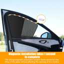 Mandark Car Window Sun Shades, 2PCS Magnetic Vehicle Rear Side Sunlight UV Privacy Protection Cover, Breathable Automotive Block Light Sunshade for Rest Camping, Universal Fit(Back)