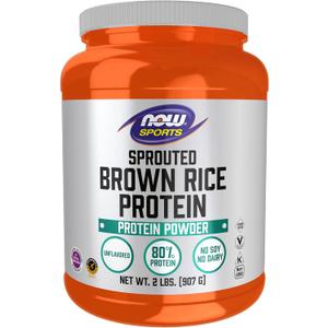 NOW Sports, Brown Rice Protein, Soy-Free, Unflavored Powder, 2 lbs (EXP 03/01/28)