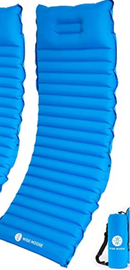 WISE MOOSE Sleeping Pad 4.5 Inch Thick Camping Mattress, Ultralight Camping Pad, Inflatable Tent Mat for Backpacking, Hiking - Inflating Bag and Repair Kit Included 78×28×4.5 Inches 1 Pack