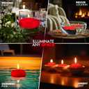 Candle Charisma Red Floating Candles 3 Inch (Set of 24)  8-Hour Dripless, Smokeless Burn with Natural Flickering Flame  Perfect for Weddings, Centerpieces, Pool Nights & Special Events