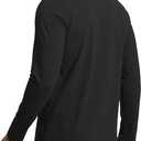 GEMYSE Men's Quarter Zip Pullover Long Sleeve Running Shirt 1/4 Zip Quick Dry Athletic Workout Shirts (Black, XXL)